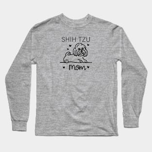 Shih Tzu Mom Line Art Long Sleeve T-Shirt